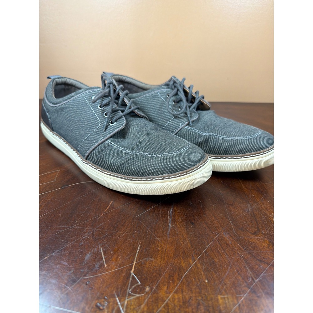 Rye by Hawker Rye Mens Canvas Oxford Shoes‎ Charcoal Gray Moc Toe Sneakers